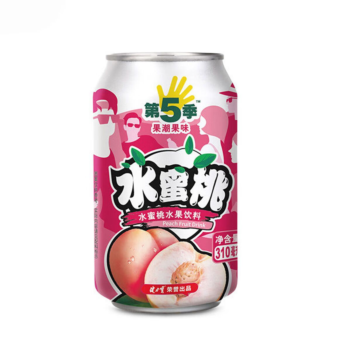 健力宝第五季饮料蜜桃水果味饮料310ml*8罐易拉罐饮品批发 水蜜桃味