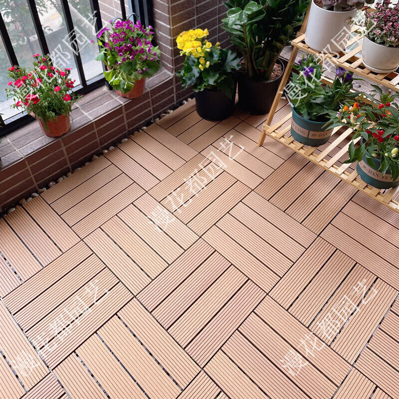 塑木户外地板塑木阳台改造户外露台庭院室外地面拼接自己铺设防腐实木