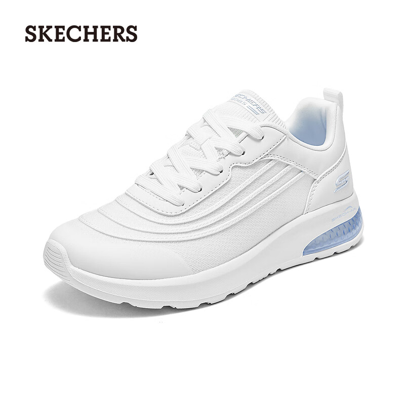 斯凯奇（Skechers）女鞋秋季休闲运动鞋厚底增高缓震轻质健步鞋117645 白色/WHT 37.5