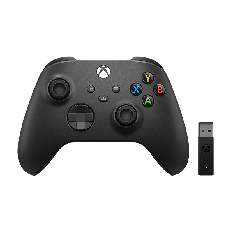 微软（Microsoft） 【新品】Xbox Series X/S无线控制器 PC蓝牙Steam手柄 无线控制器【磨砂黑色+二代win10/11接收器】10024263813498