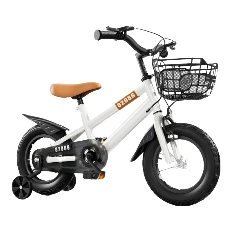 兒童自行車2-6-9歲學(xué)生車男生女生14-16寸腳踏車單車帶輔助輪可坐 兒童自行車白色+普通輔輪 12寸（發(fā)貨已安裝95%）