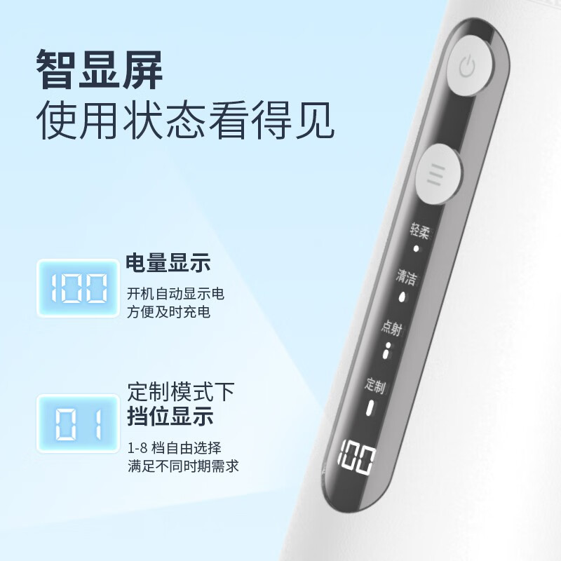 博皓(prooral)家用冲牙器电动洗牙器冲洗器水牙线洁牙器牙齿冲洗器牙结石去除器牙齿清洁正畸冲牙器便携5025Pro 瓷白