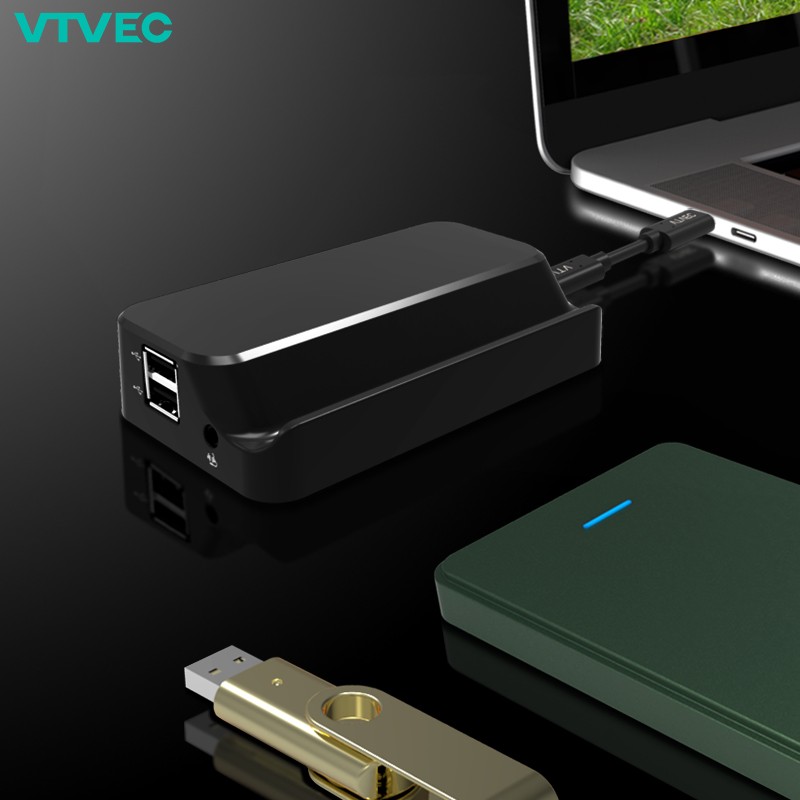 韦泰韦 VTVEC P1 (VT-P1800) Type-C扩展坞 USB-C转接器 多合一 曜石黑