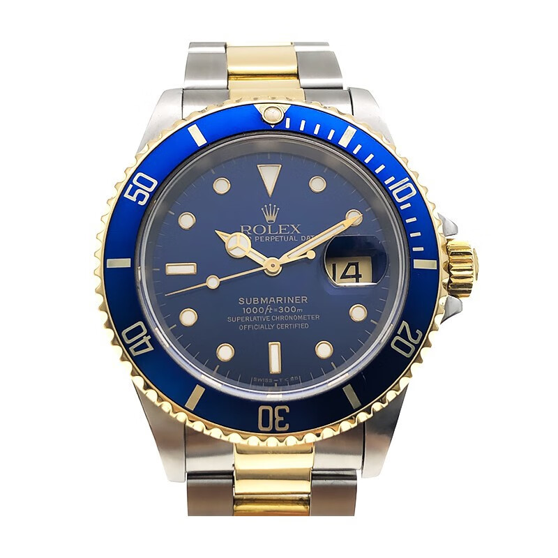 【二手95新】劳力士/rolex潜航者16613机械18k黄金/精钢蓝水鬼自动