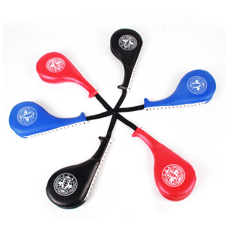 zoci跆拳道训练器材儿童跆拳道脚靶脚板脚把靶子双叶靶鸡腿靶 黑色