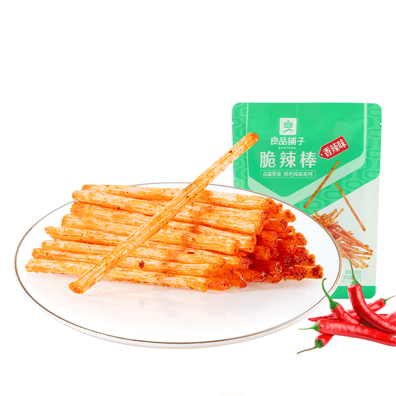 良品铺子脆辣棒香辣味儿时小辣棒网红辣条味怀旧辣皮 脆辣棒香辣味75g