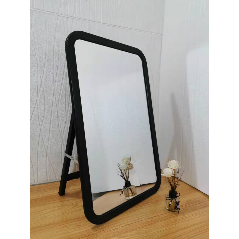 趣槐试鞋镜挂墙有支架镜子宿舍半身落地镜户外j落地镜鞋店 38x60黑色