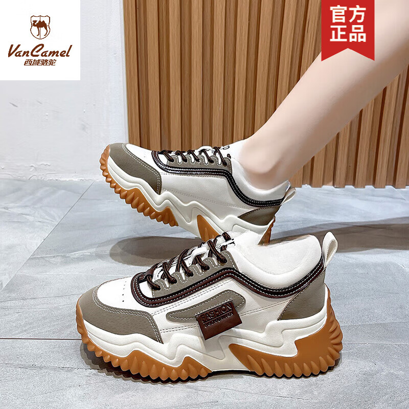 西域骆驼运动鞋女春秋季新款厚底老爹鞋女秋天显脚小休闲跑步鞋ins潮