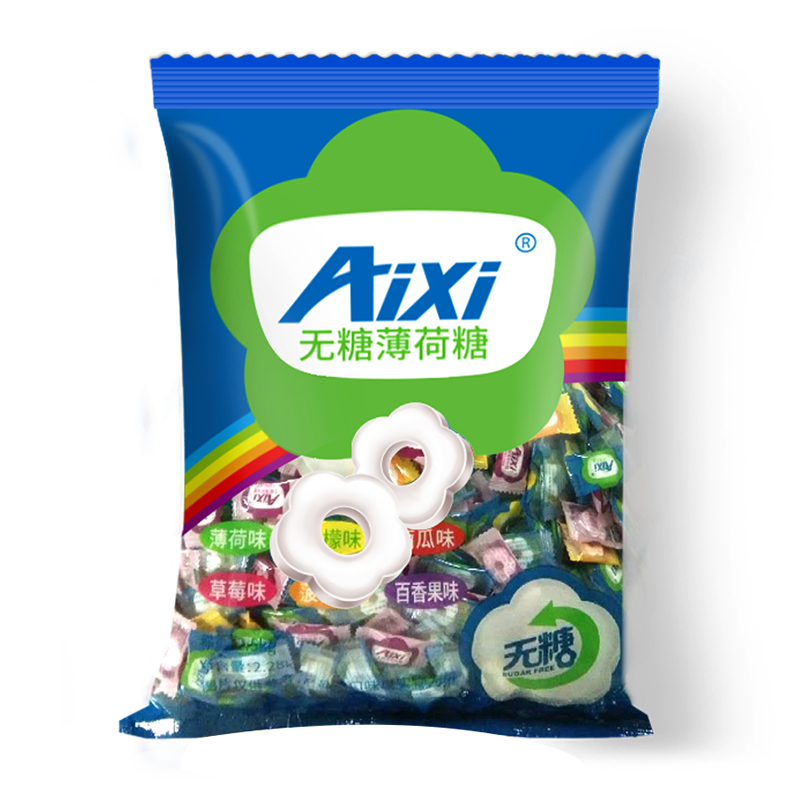 Aixi無糖薄荷糖 薄荷檸檬菠蘿百香果四口味混合 2280g/袋