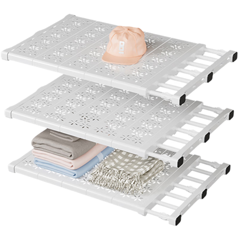 佳帮手衣柜隔板分层置物架衣柜收纳免打孔宿舍衣橱整理架24宽*长38-60cm