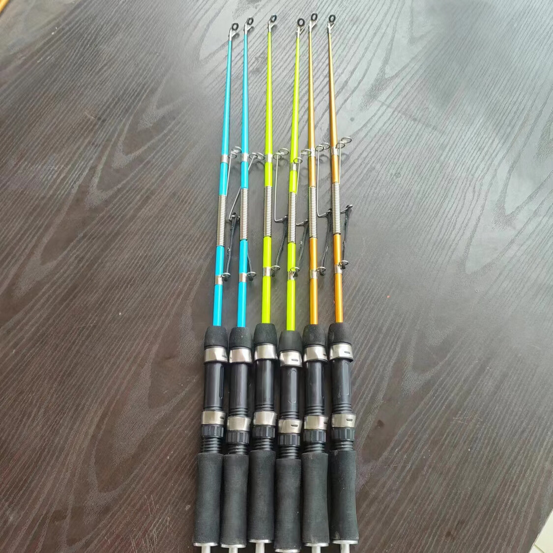 创京懿选垂钓用品弹簧竿自动钓鱼竿抛竿钓鱼竿 自动弹簧竿荧光色裸杆