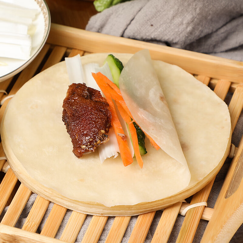 hywlkj北京烤鸭饼春饼荷叶饼京酱肉丝饼片手工卷饼皮薄饼家庭装 100张