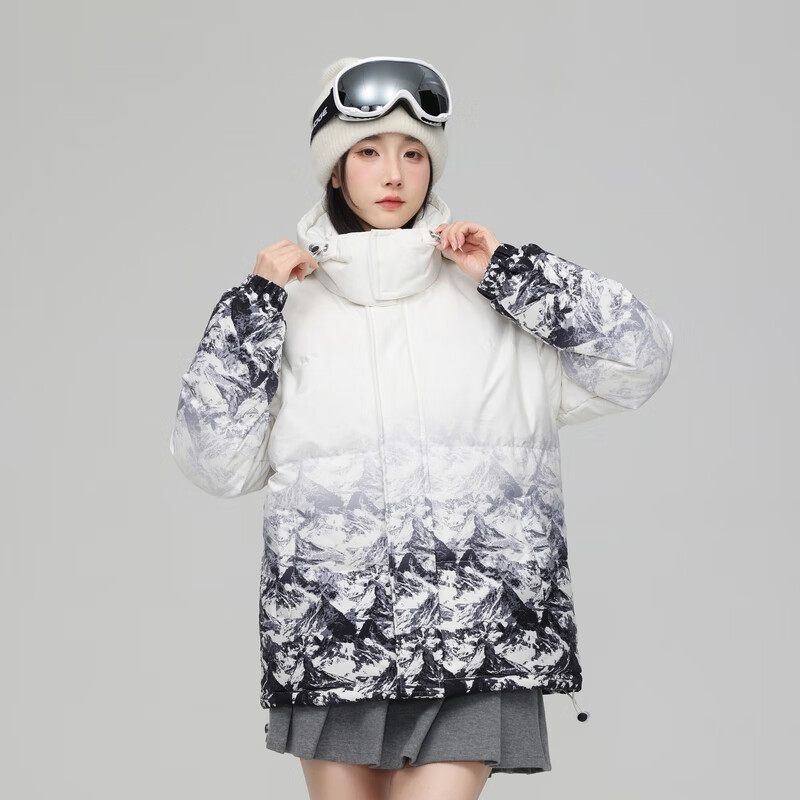 雪中飞新款情侣款时尚简约短款羽绒服保暖抗寒休闲舒适 白色|8162 2XL 185/100A