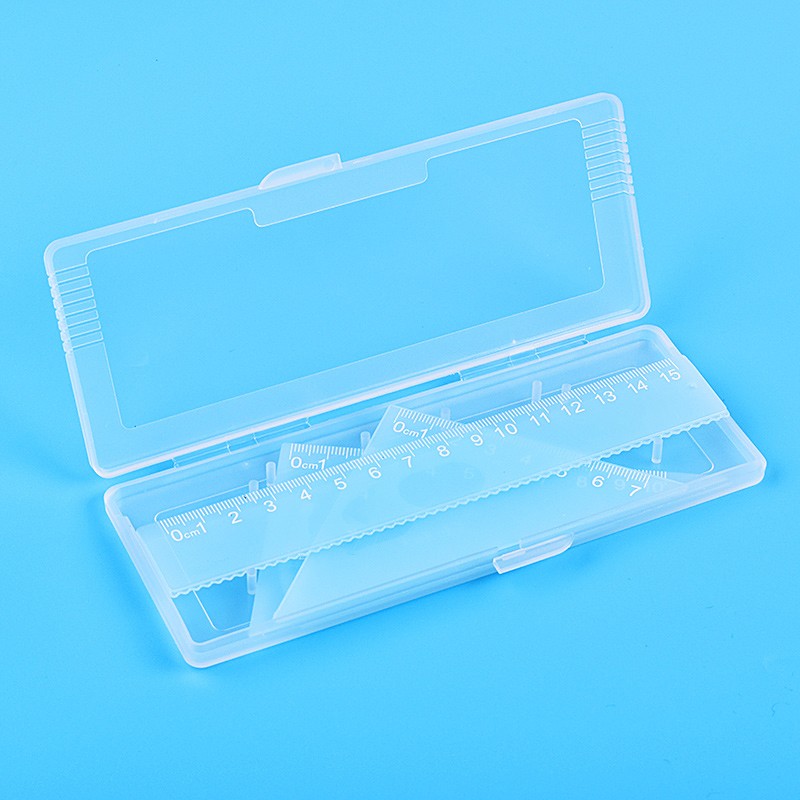 誉禾马卡龙色三角套尺四件套学生绘图套装考研考试手工报专用 直尺/三角尺/量角器学生文具 6136蓝色