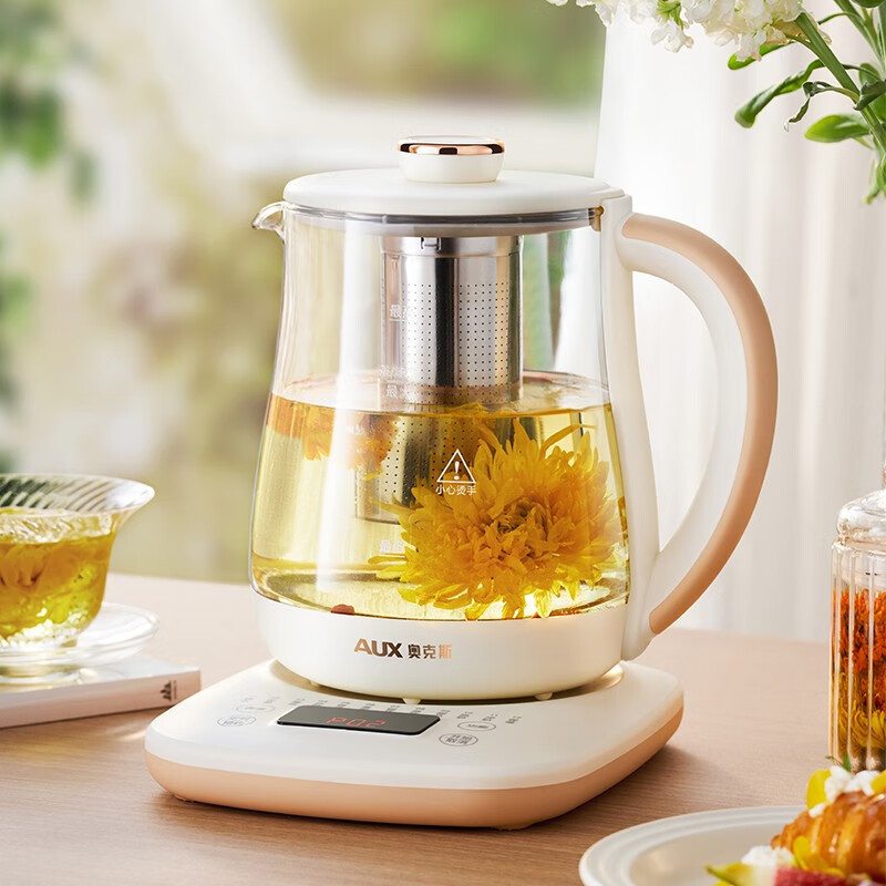 奥克斯奥克斯养生壶多功能家用煮茶壶小型办公室烧水壶煮花茶器2023
