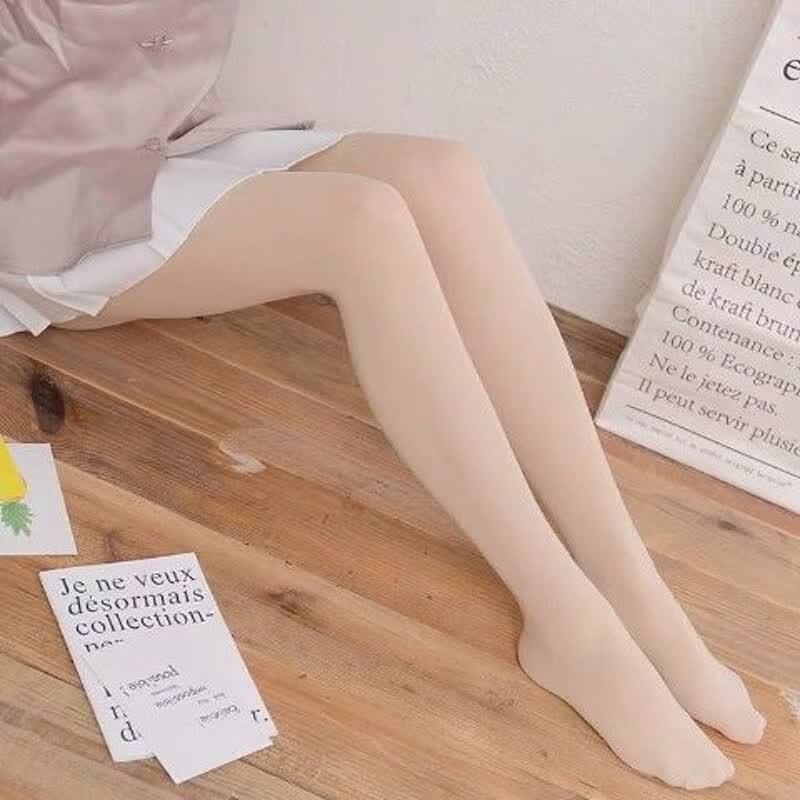 翡遇白色丝袜连裤袜春秋中厚舞蹈袜外穿薄款成人加肥加大码打底裤袜子 肤色1条 连脚均码(80-130斤)
