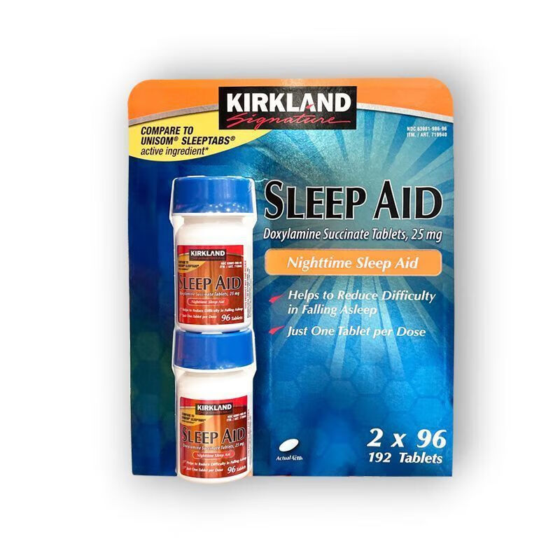 美国直邮kirkland柯克兰sleepaid褪黑素睡眠片96粒*2瓶美国直邮