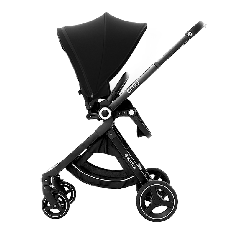 逸乐途elittileEMU泼墨黑：高景观双向折叠婴儿车，舒适安全的选择