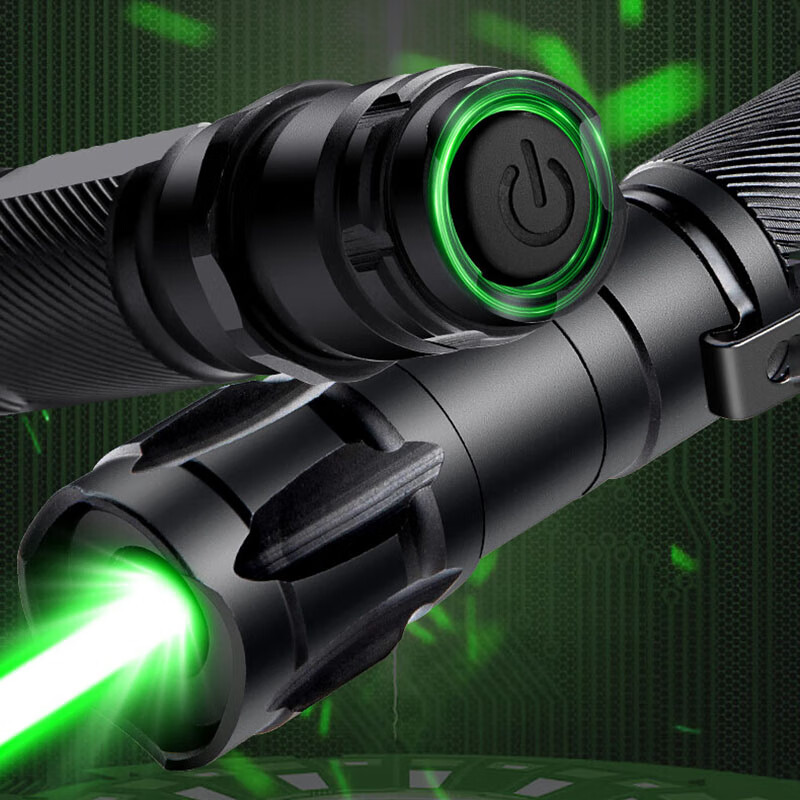 狮奥利兴指星笔大功率工程激光灯远射强光激光手电教练激光笔手电户外粗光 磨砂黑绿光/USB充电/挂绳