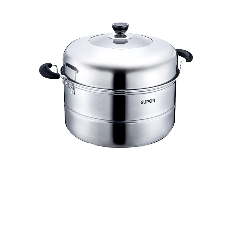 苏泊尔（SUPOR）蒸锅304不锈钢复底双层蒸锅加厚深二层三层蒸笼家用大容量炉灶通 SZ34B5-双比- 34cm