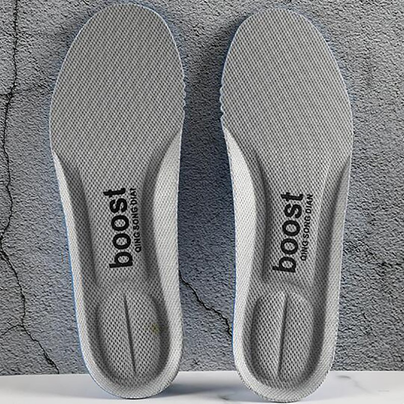 源途2双装运动鞋垫透气减震防臭男女吸汗跑步军训高弹减震柔软鞋垫子 2双 魔力灰 43码