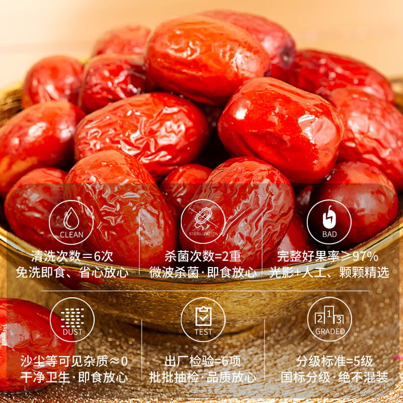 好想你红枣特级大枣礼盒健康情即食枣1350克年货零食特产 特级健康情锁鲜枣1350克