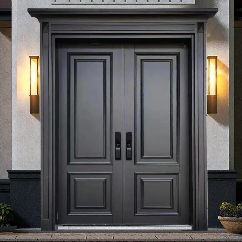 铸铝门别墅大门双开门农村自建房大门欧式入户子母门防盗门进户门 薄