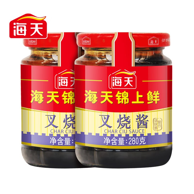 海天锦上鲜叉烧酱280g/瓶装炒菜蜜汁家用厨房排骨调料商用调味品 3瓶