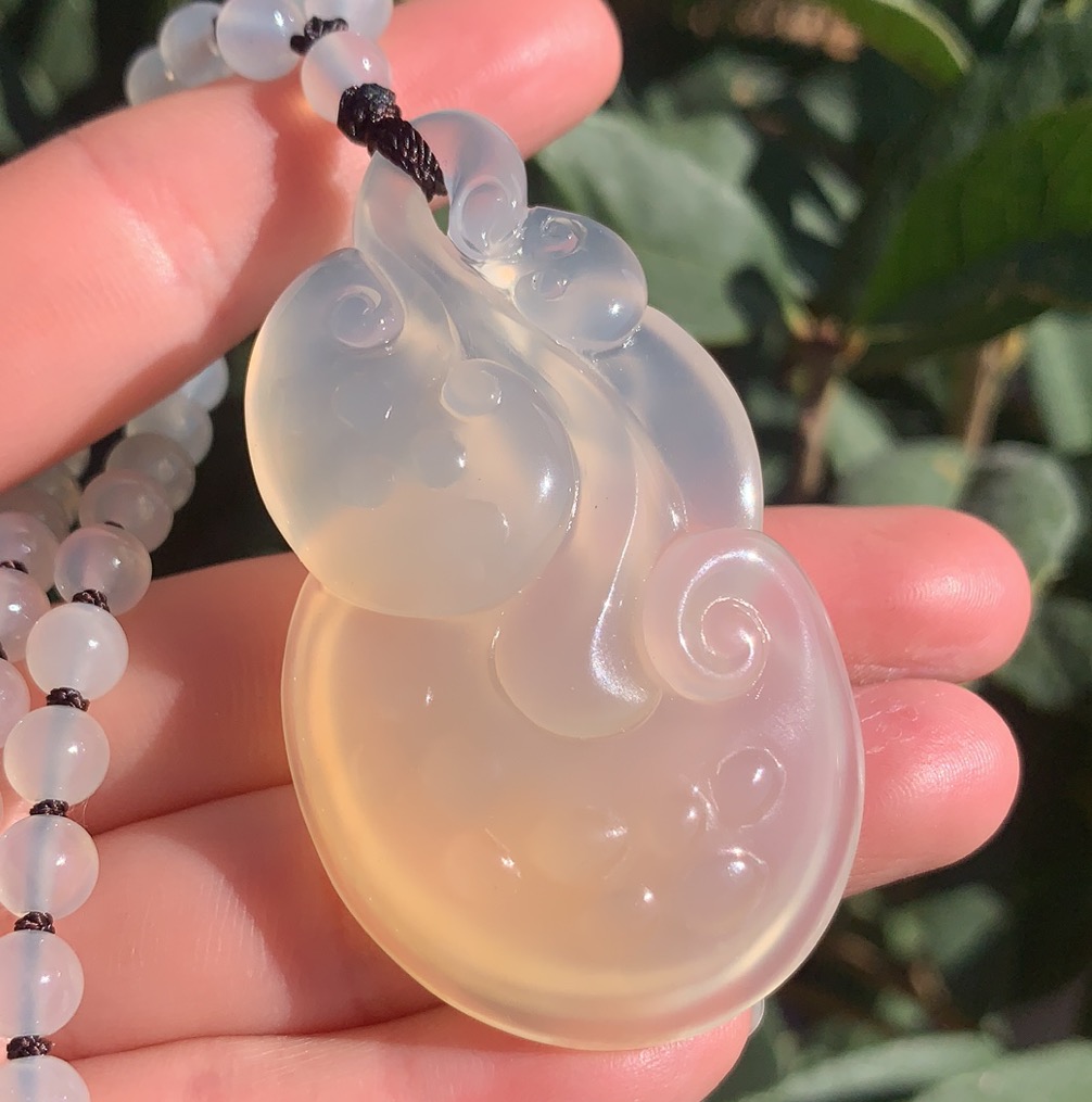 宝钰(k&k)黄龙玉小黑山高冰种水黄如意灵芝毛衣链挂件证书新