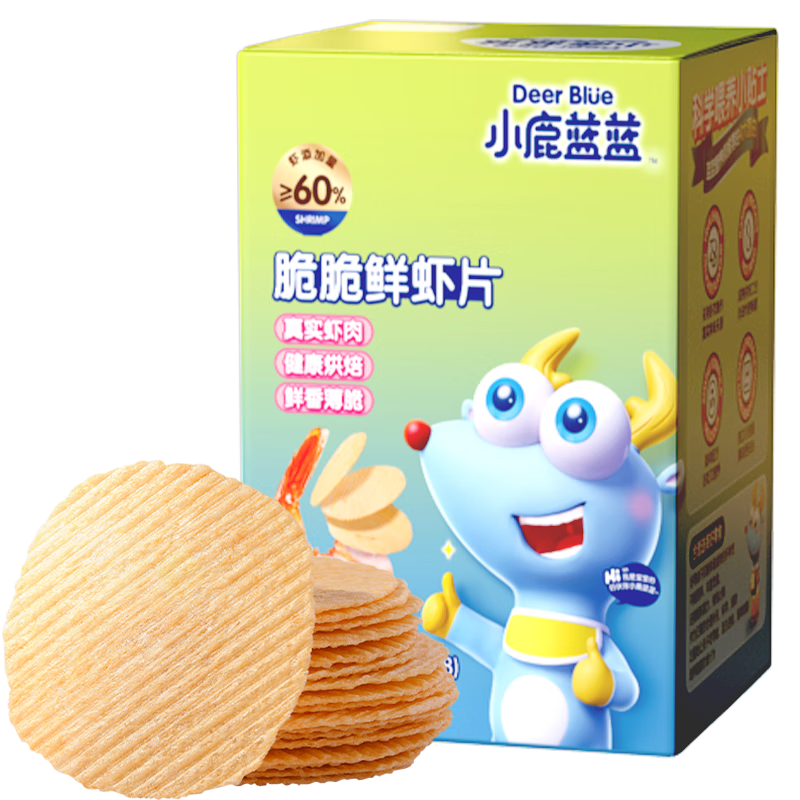 小鹿蓝蓝_宝宝鲜虾片 宝宝儿童零食虾片饼干独立包装 38g