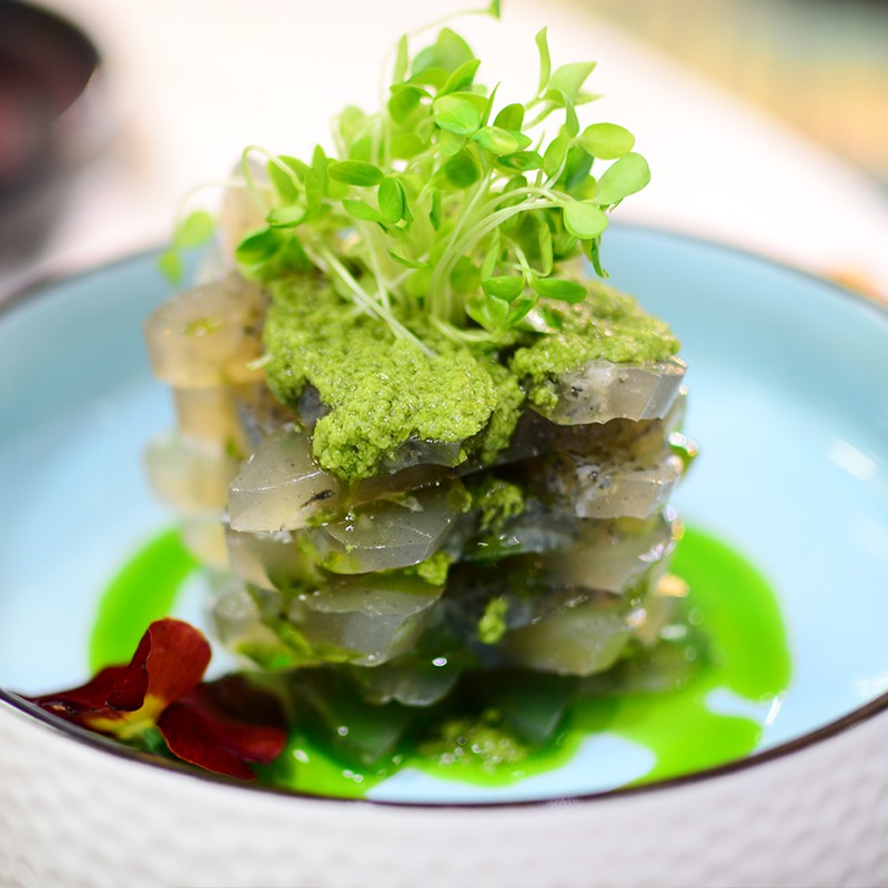 阿具 香辣鱼皮冻开袋即食餐厅特色凉拌菜 海藻鱼皮冻 200g *3包
