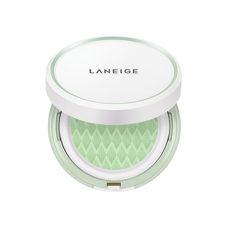 兰芝(LANEIGE) 气垫BB霜 雪纱丝柔隔离气垫浅绿色15g(赠替换芯15g SPF22/PA++ 修饰泛红 妆前乳防晒)韩国进口