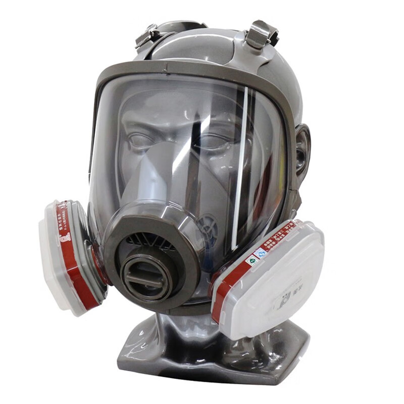 普达 防毒面具过滤式自吸防氢氧酸化苦路易氏气芥子气 1号灰p-b-1滤盒