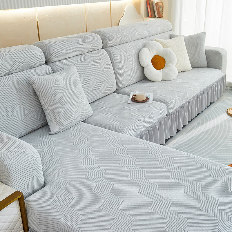 诹劬沙发套万能全包通用无需测量沙发套罩全包弹力老式客厅贵妃裙边三