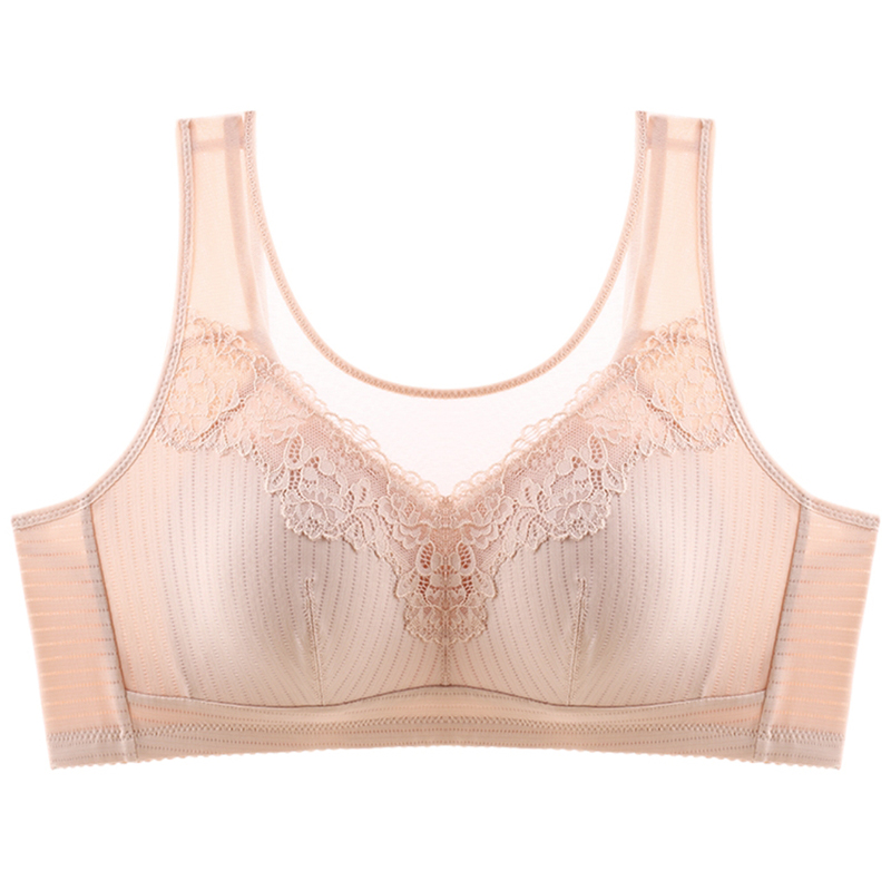 美佳美侬背心式文胸无钢圈大胸防走光全罩杯深包容聚拢薄款内衣女 m