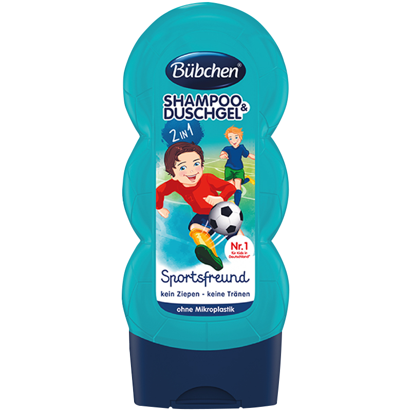 贝臣（Bübchen）运动男孩儿童沐浴露洗发水二合一230ml3-6-9-12岁