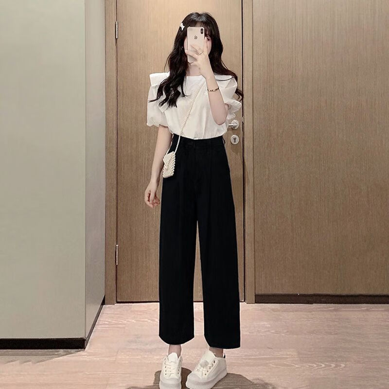 逗菁矮个子微胖女生穿搭四十岁小个子辣妹套装女夏季穿搭一整套女神范