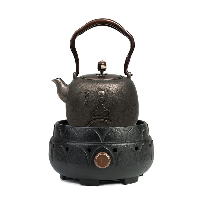 晉韻堂晉韻堂禪茶一味無(wú)涂層鑄鐵壺煮茶器電陶爐燒水壺煮水壺茶澤州鐵壺 禪茶普+禪悅爐