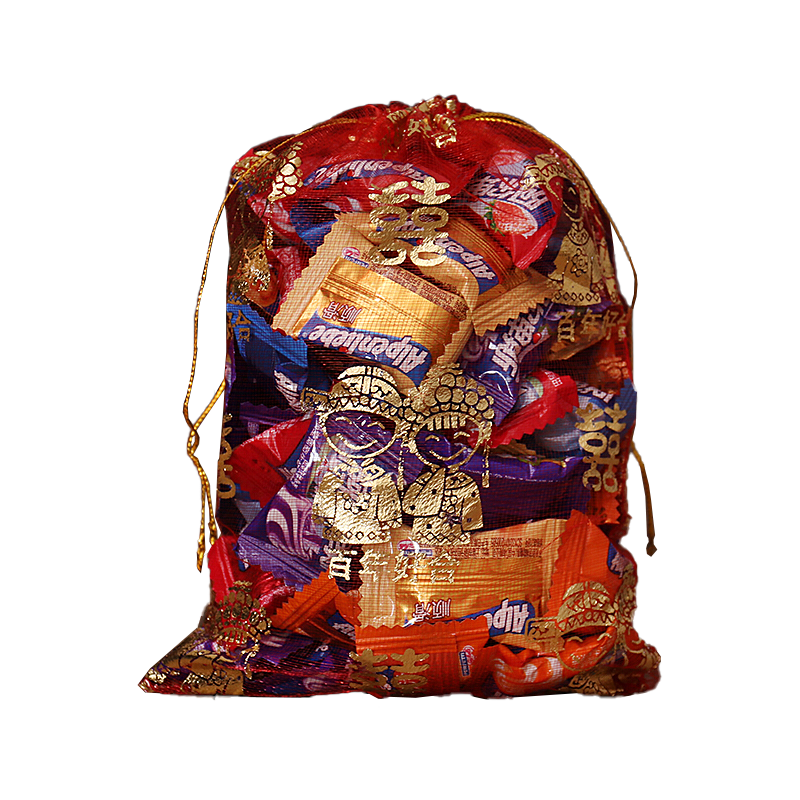 喜當(dāng)當(dāng)婚慶用品結(jié)婚專用喜糖袋子紗袋創(chuàng)意喜糖盒婚禮糖果袋回禮喜糖包裝 百年好合 約13*18cm（50個(gè)裝）