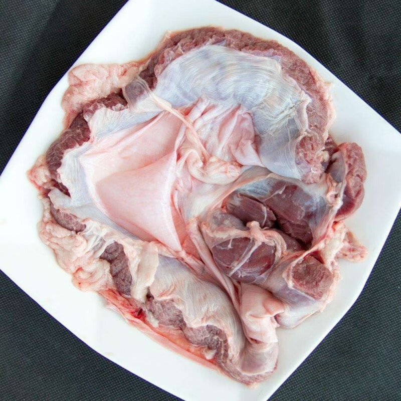 国产(生鲜)新鲜冷冻猪护心肉 护心脂罗隔肉 罗根肉连肝肉大隔膜膈肌肉