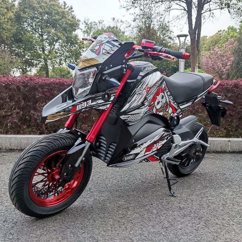 桃路全新m5z6小猴子电动摩托电瓶车72v96v中置电摩复古大功率高速跑车
