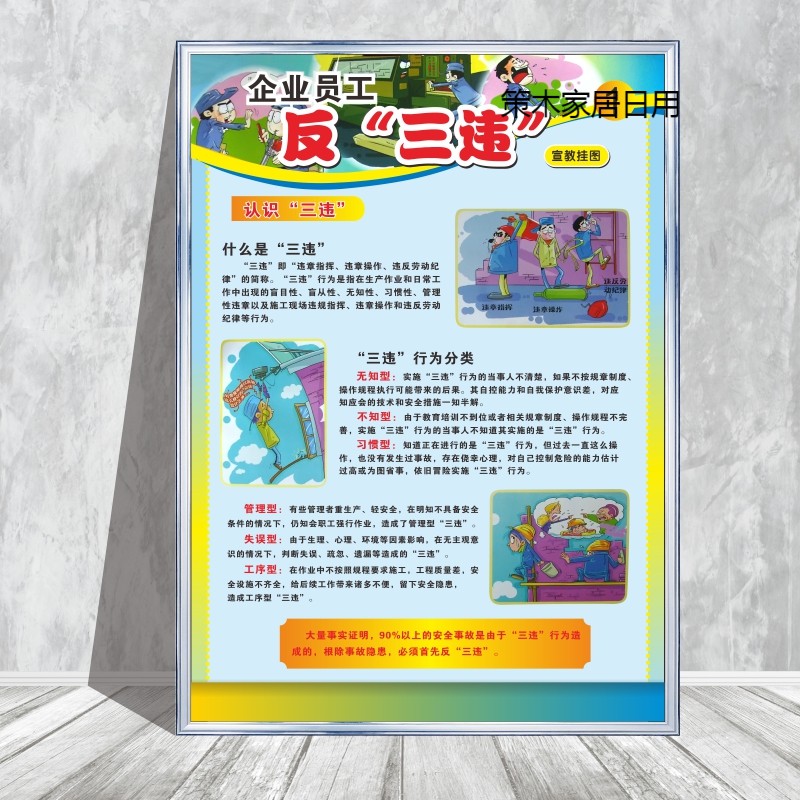 规范标志警告提示标示牌违章指挥操作违反劳动纪律海报制度挂画标识
