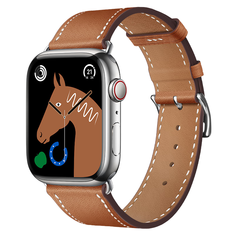 BHO苹果手表表带apple iwatch爱马仕表带适用ultra/s9/8/se 棕色