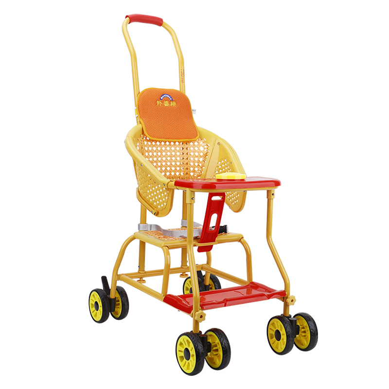 外婆桥宝宝竹藤推车轻便小孩儿童藤椅藤编竹编小推车夏季透气仿藤婴儿