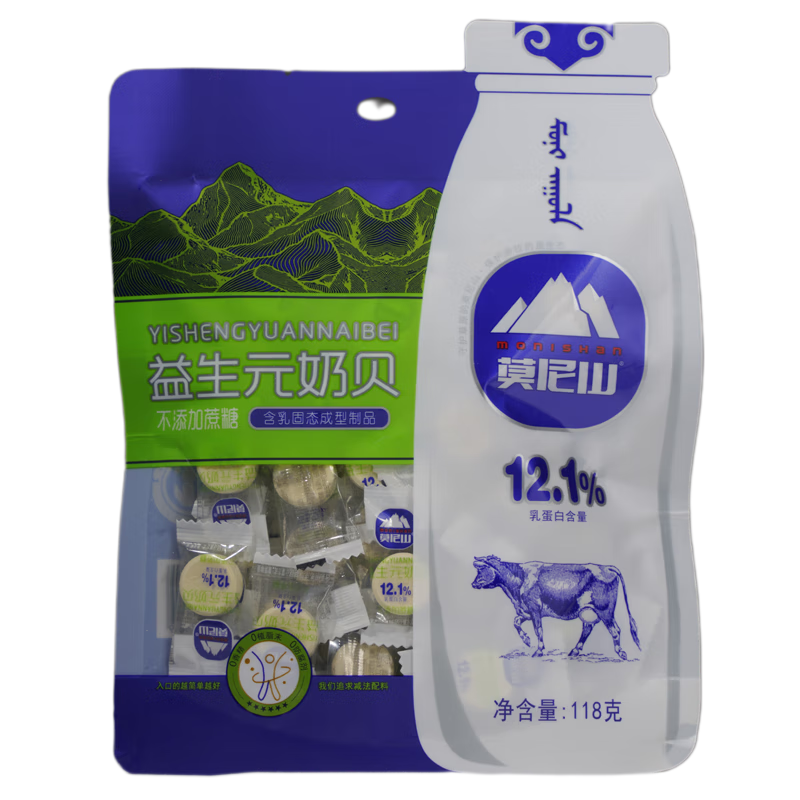包日查(brc)莫尼山蒙古草原奶片奶贝儿童休闲零食零食内蒙特产年货 益