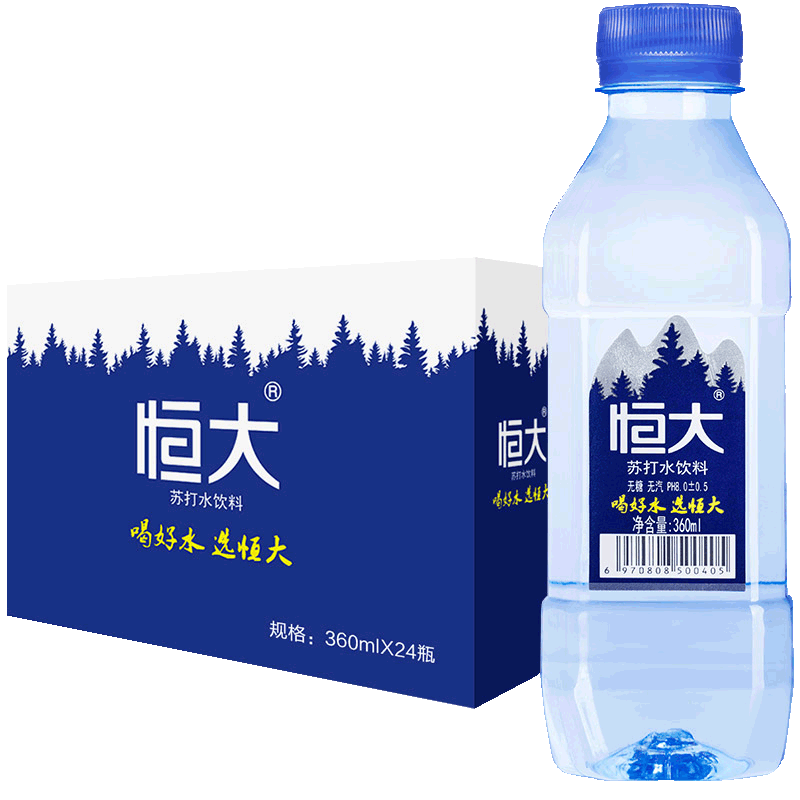 恒大苏打水 恒大苏打水原味360ml*24瓶