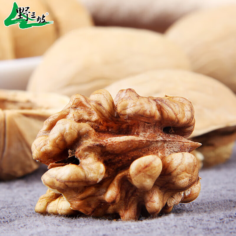 野三坡老树薄皮核桃新货坚果干果零食特产纸皮核桃年货 500g*2包