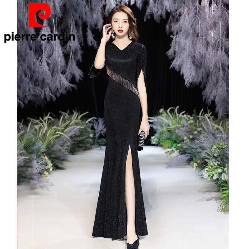 皮尔卡丹（pierre cardin）黑色晚礼服女小众高端优雅长款名媛宴会气质高档鱼尾大合唱主持裙 黑色  M使用感如何?