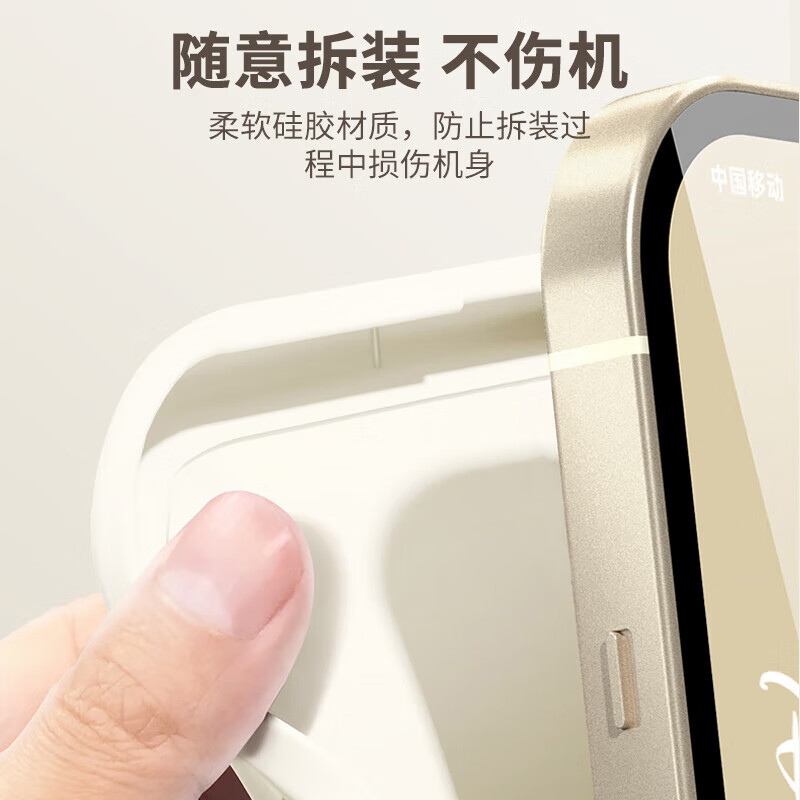 古风雷适用苹果16Pro Max手机壳手腕带短挂绳手提防摔iPhone16plus简约时尚轻奢女款小羊皮全包保护套 苹果16【白-Happy笑脸】