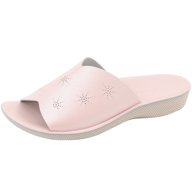 Pansy日本女士拖鞋盼喜室内家居拖鞋软底静音木地板女士拖鞋9220 蓝色 36-37 (235mm)